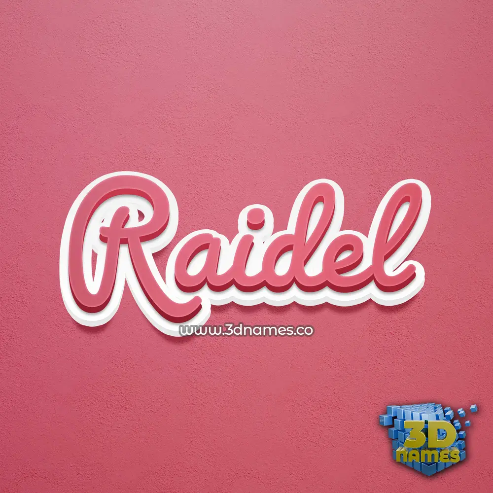 raidel in Red Scribble style - 3D name wallpaper