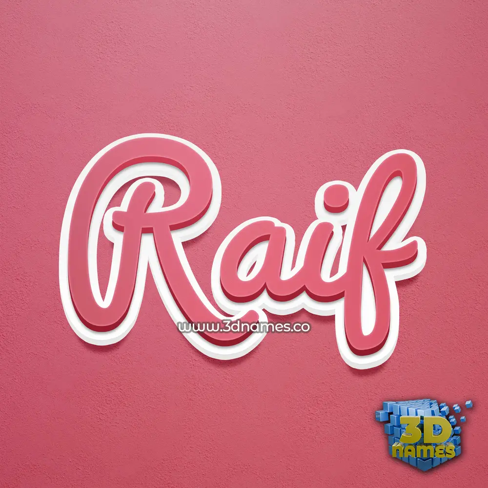 raif in Red Scribble style - 3D name wallpaper
