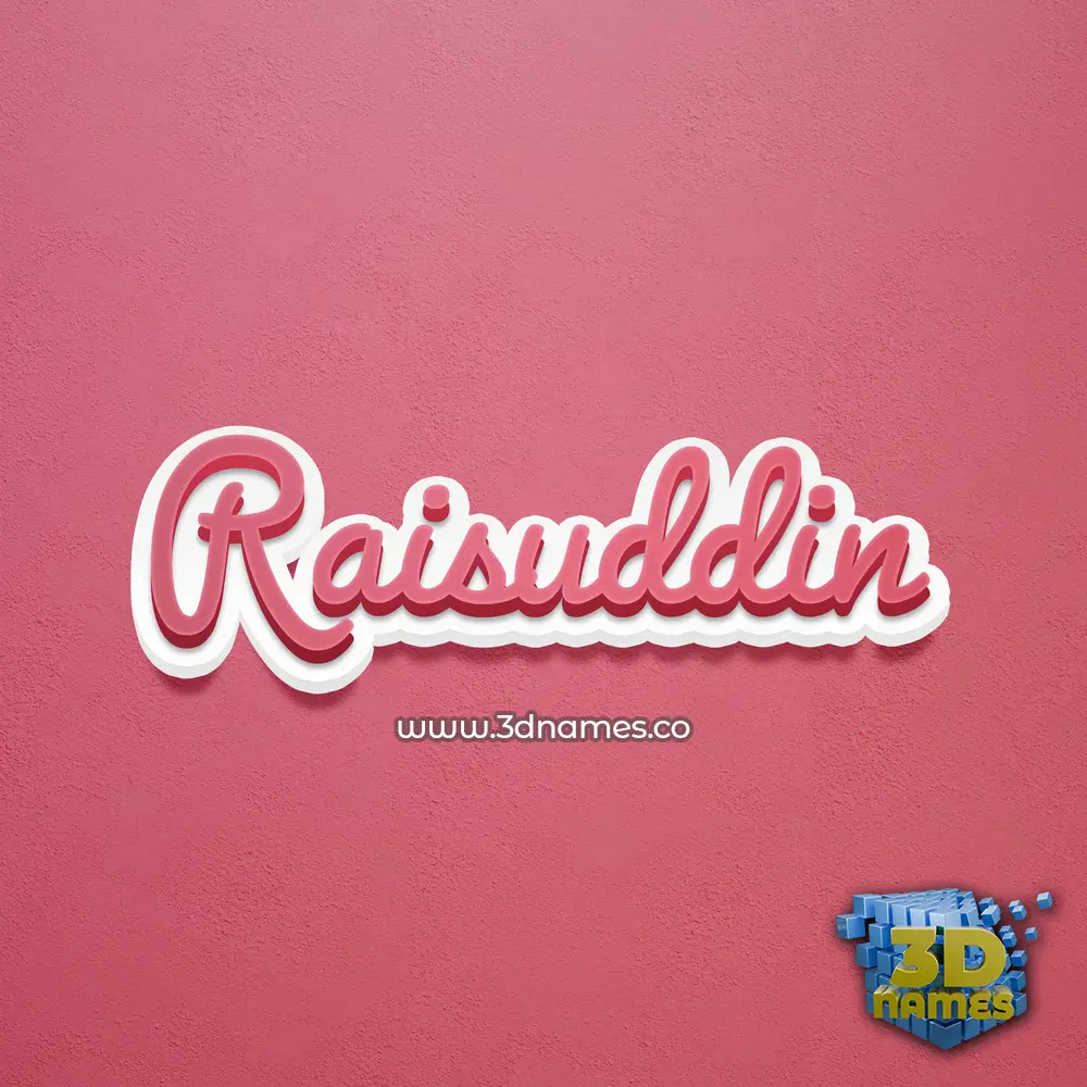 raisuddin in Red Scribble style - 3D name wallpaper
