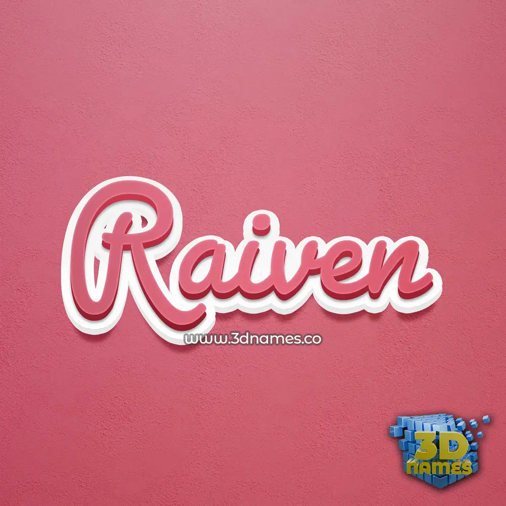 raiven in Red Scribble style - 3D name wallpaper