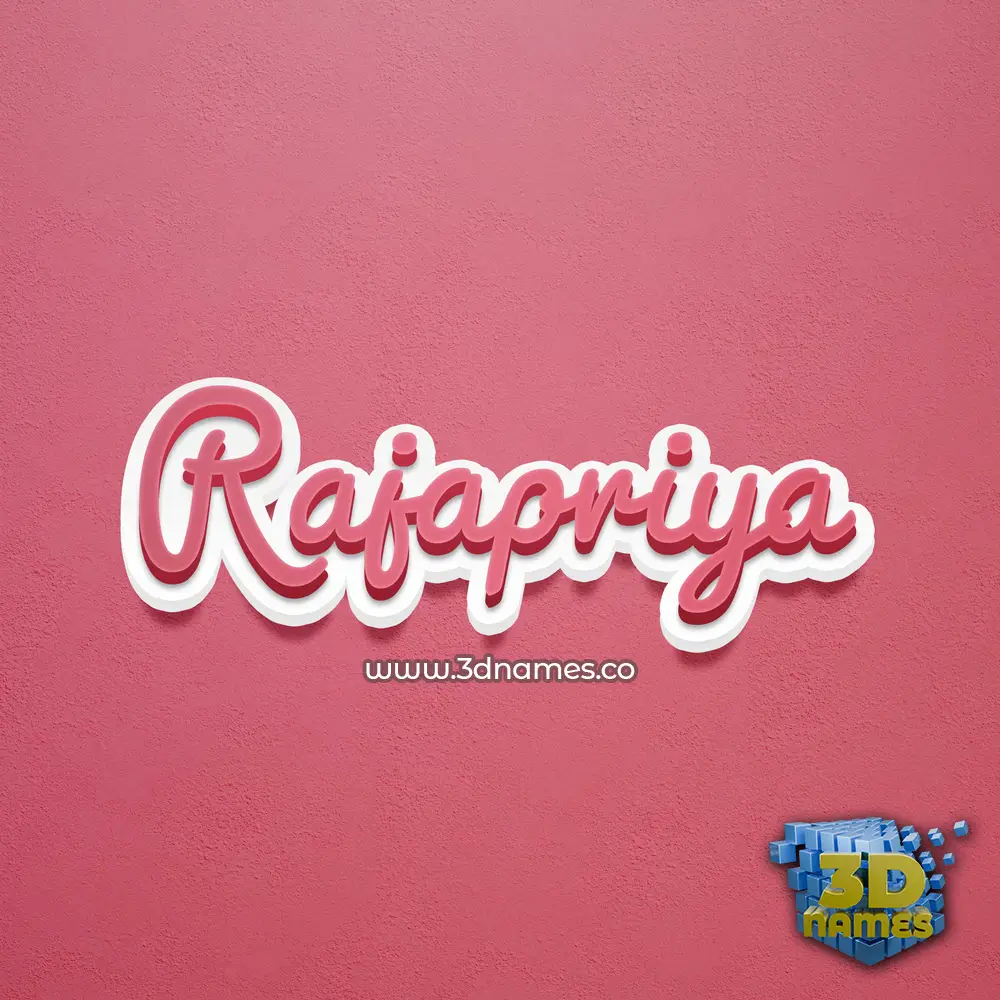 rajapriya in Red Scribble style - 3D name wallpaper