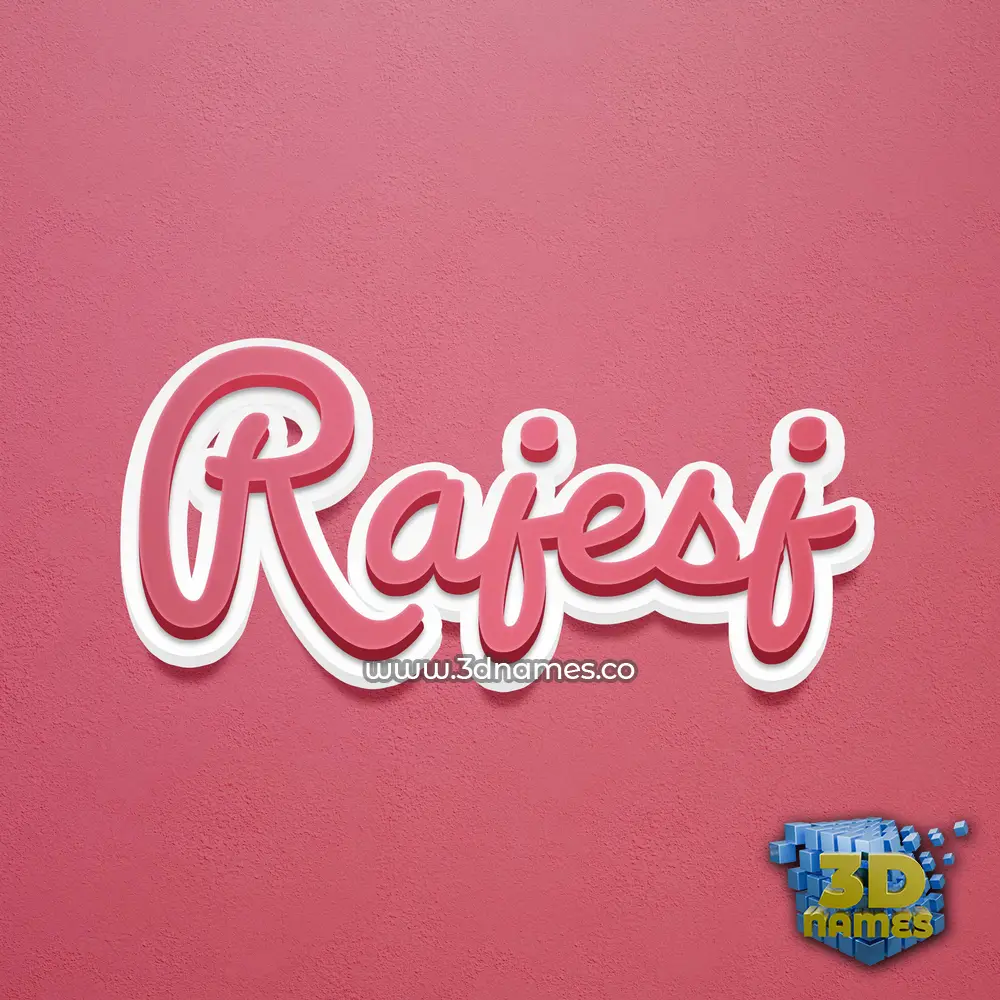 rajesj in Red Scribble style - 3D name wallpaper