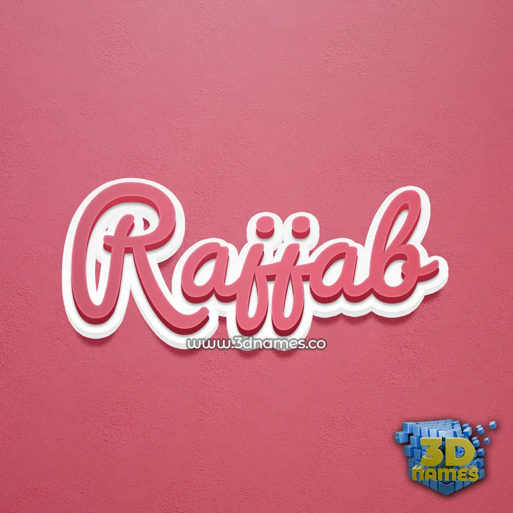 rajjab in Red Scribble style - 3D name wallpaper