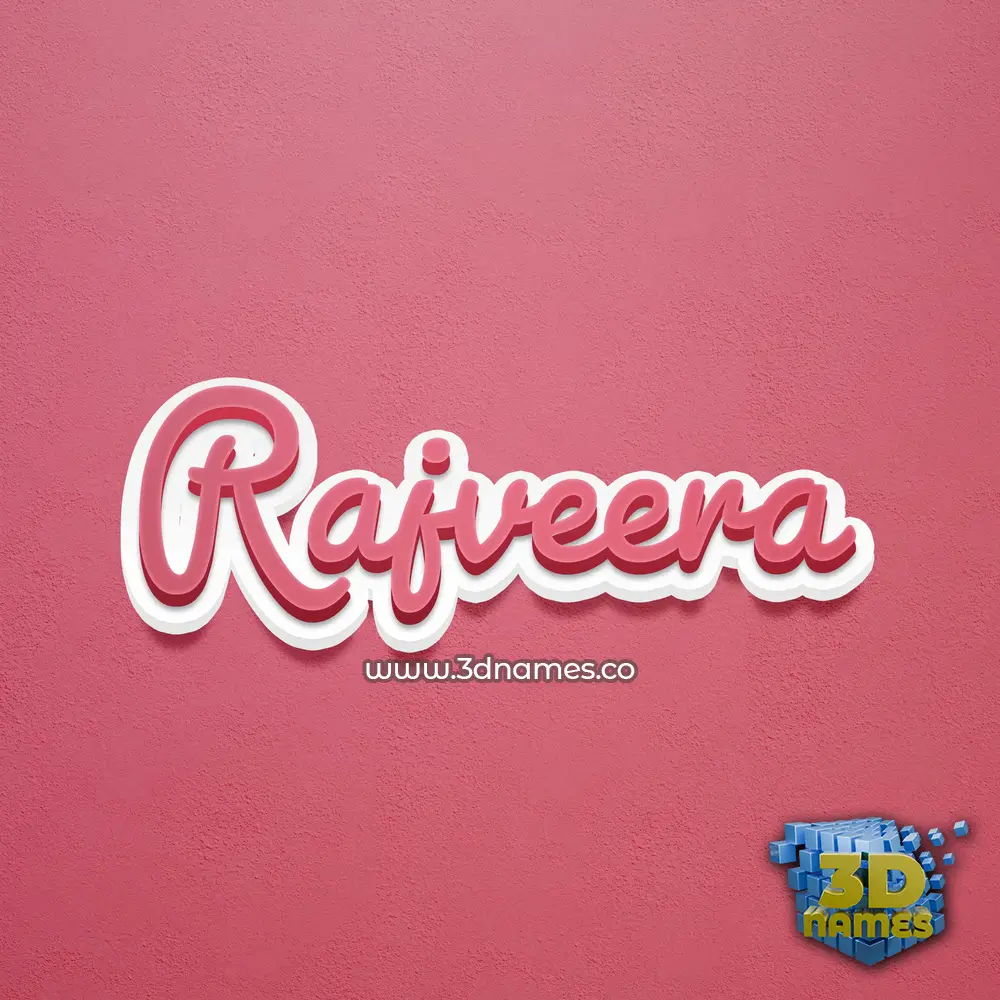rajveera in Red Scribble style - 3D name wallpaper