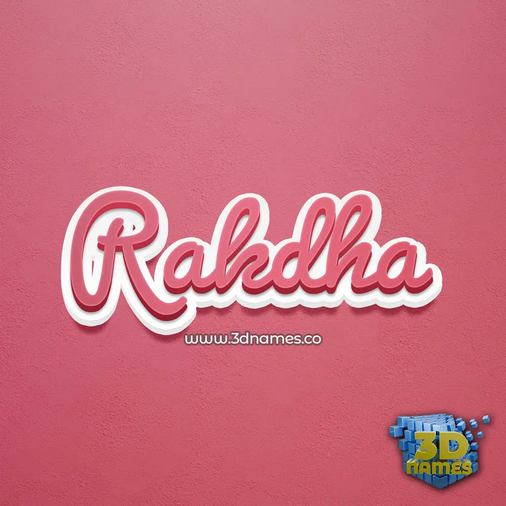 rakdha in Red Scribble style - 3D name wallpaper