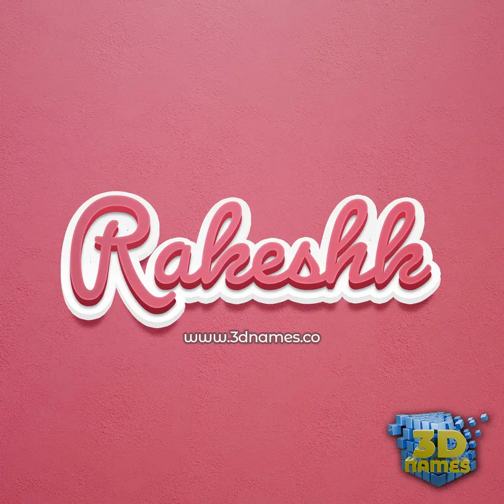 rakeshk in Red Scribble style - 3D name wallpaper