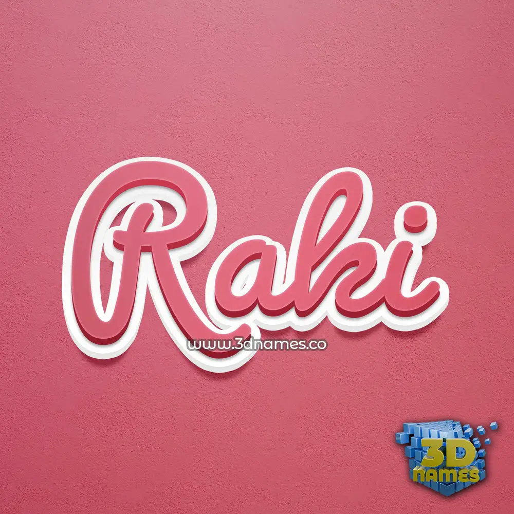 raki in Red Scribble style - 3D name wallpaper