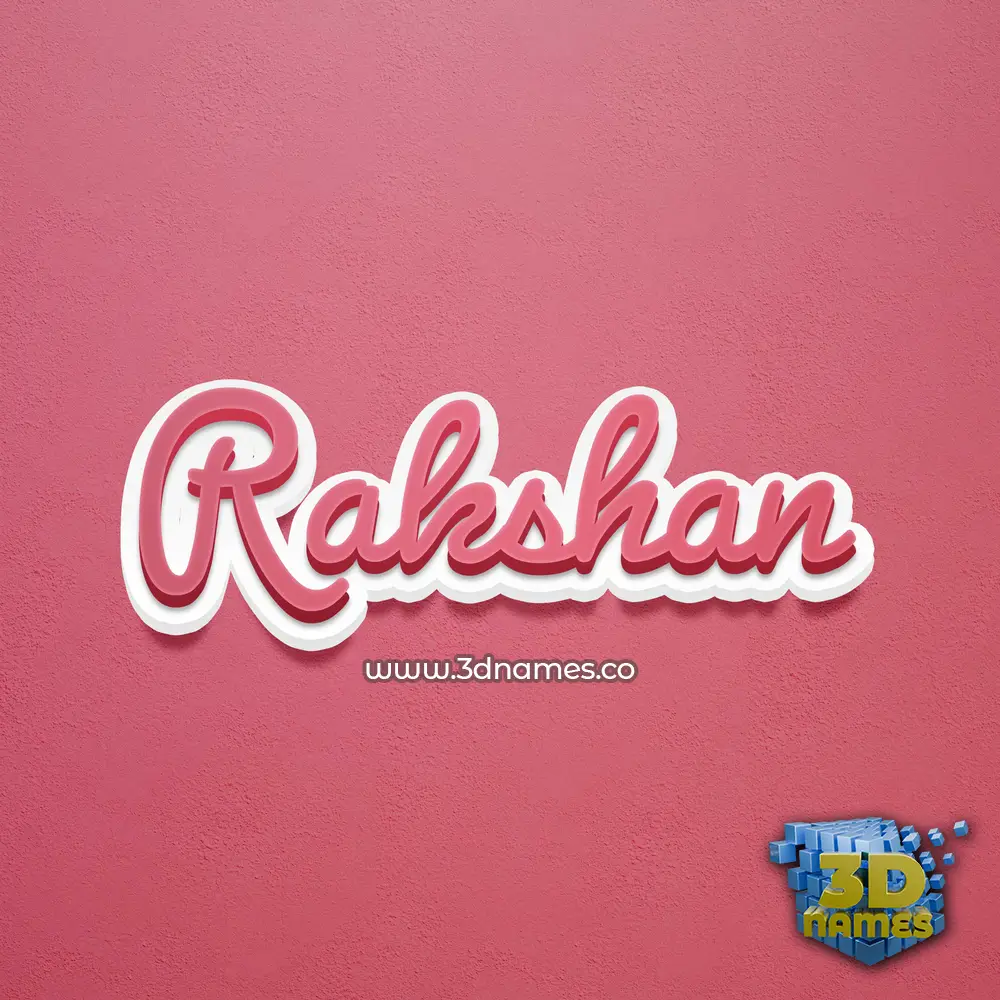 rakshan in Red Scribble style - 3D name wallpaper