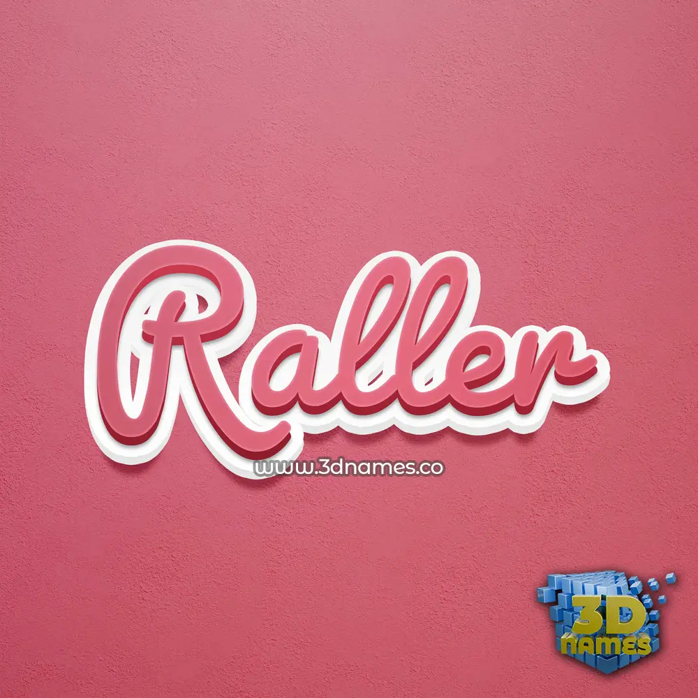 raller in Red Scribble style - 3D name wallpaper