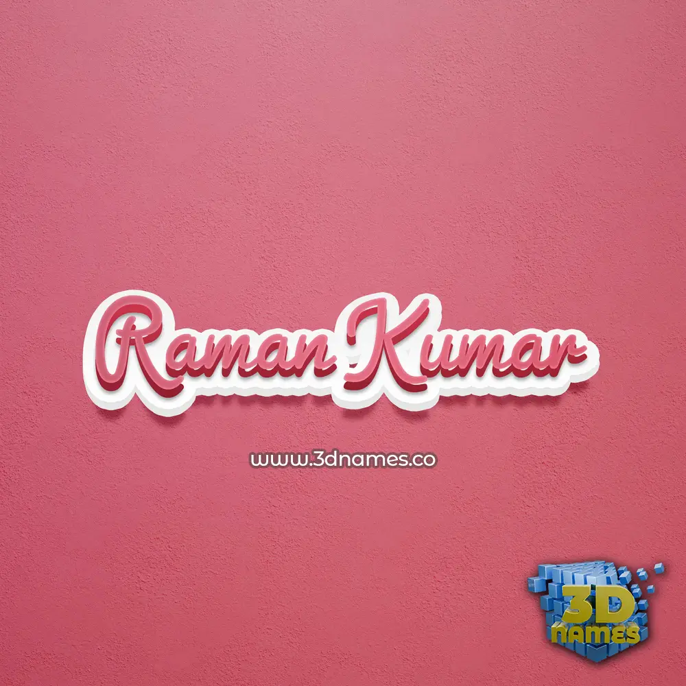 raman kumar in Red Scribble style - 3D name wallpaper