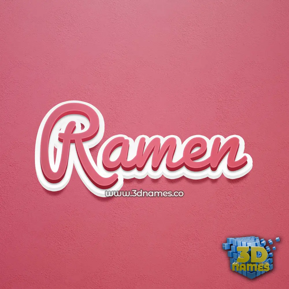 ramen in Red Scribble style - 3D name wallpaper