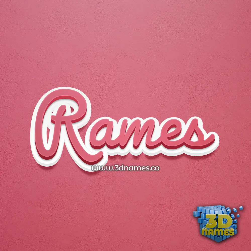 rames in Red Scribble style - 3D name wallpaper