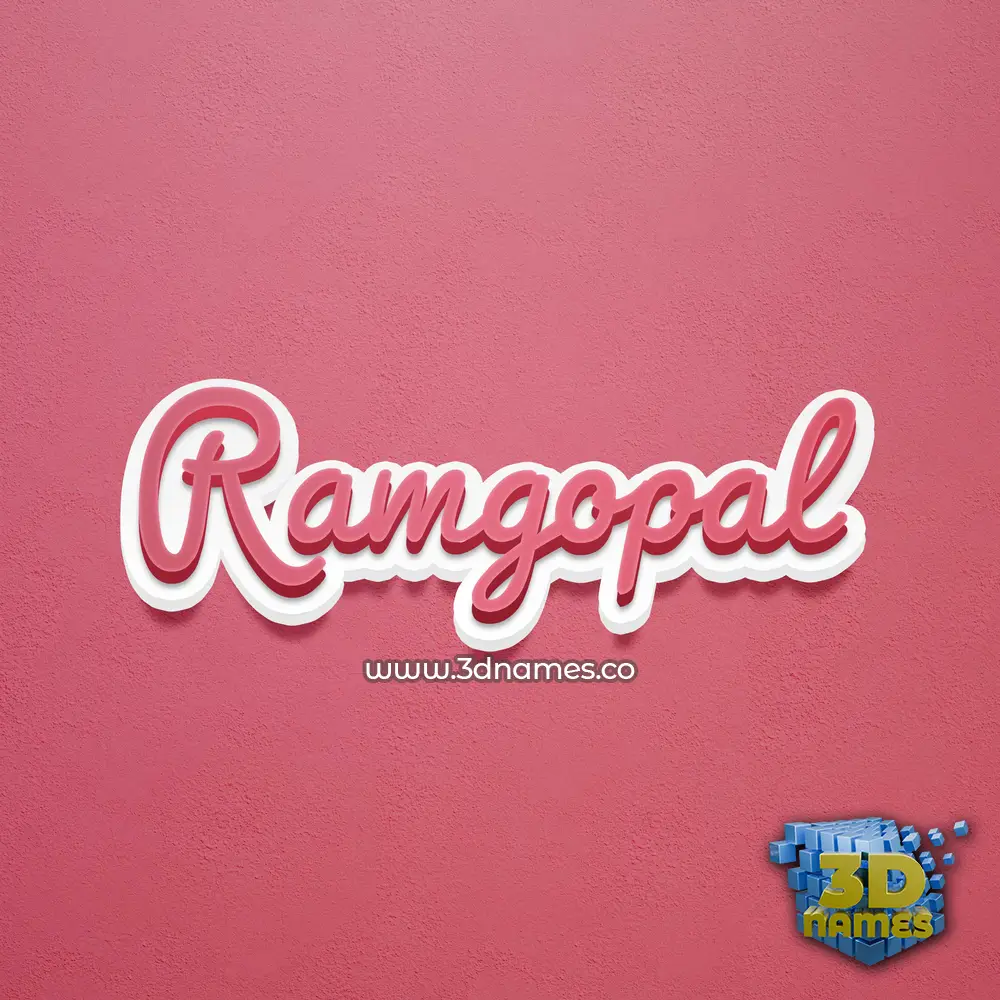 ramgopal in Red Scribble style - 3D name wallpaper
