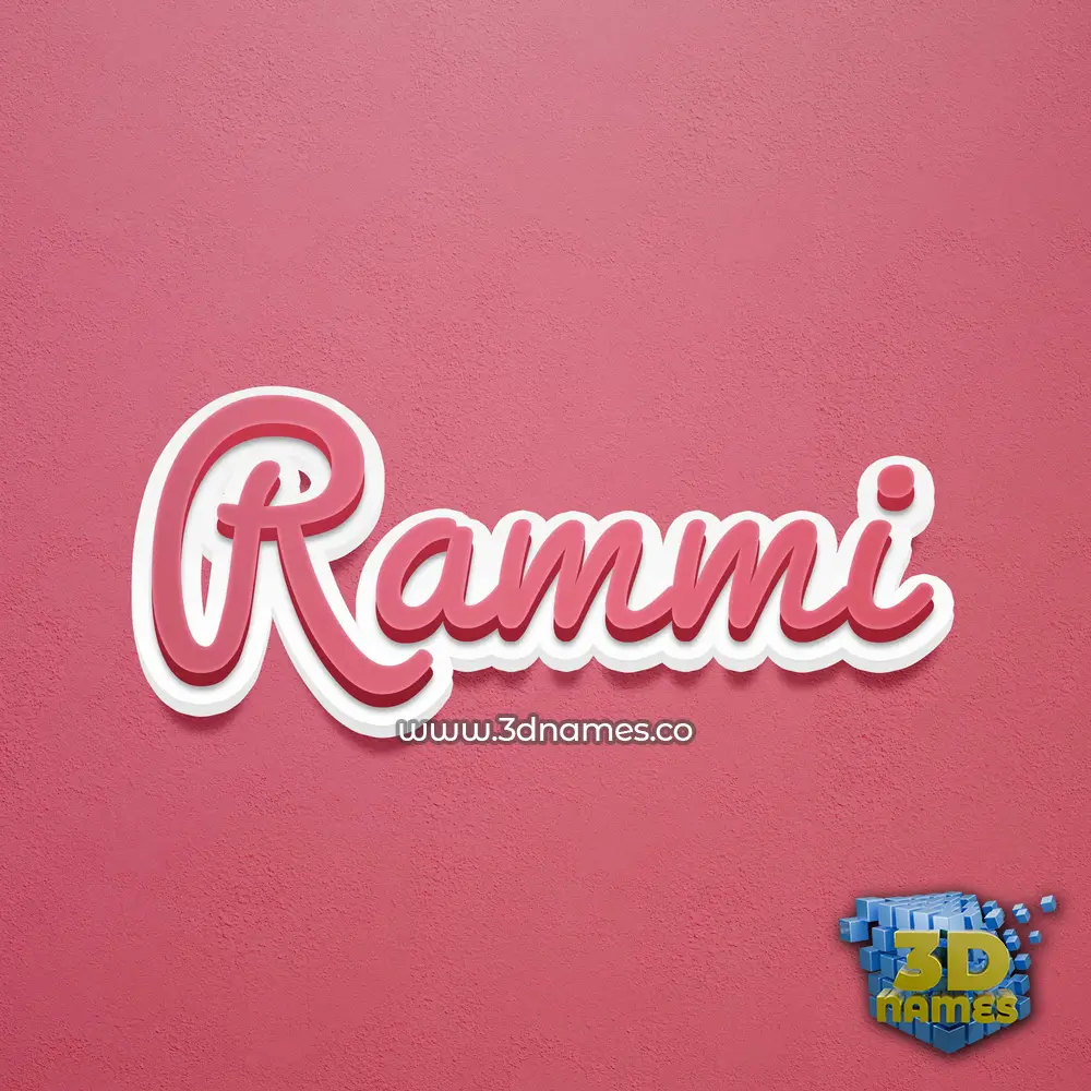 rammi in Red Scribble style - 3D name wallpaper