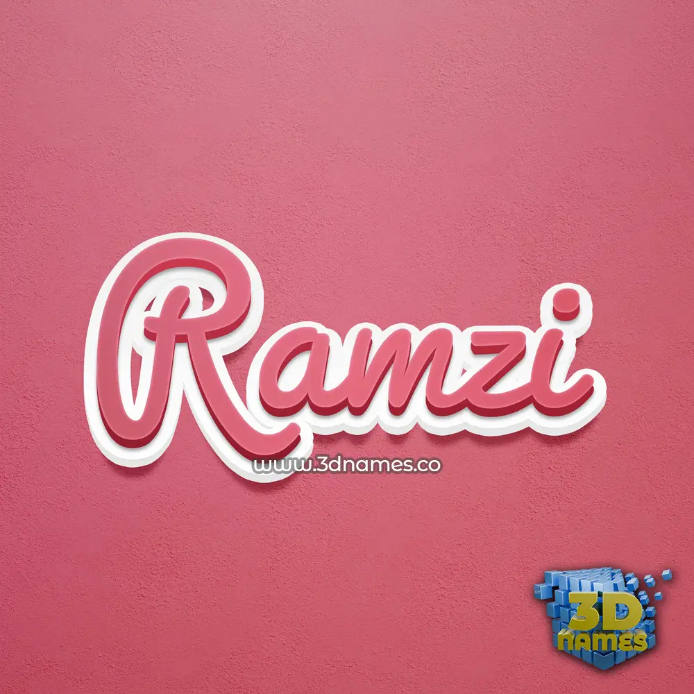 ramzi in Red Scribble style - 3D name wallpaper