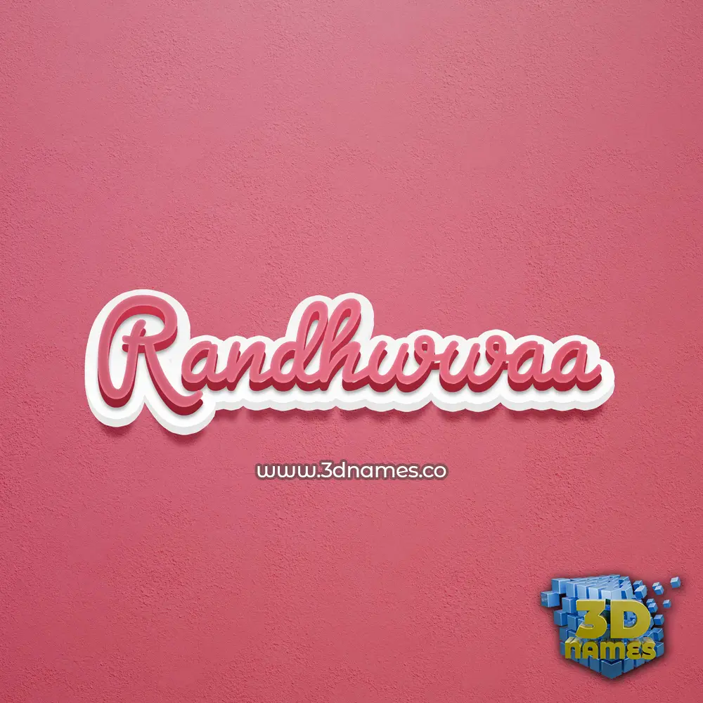 randhwwaa in Red Scribble style - 3D name wallpaper