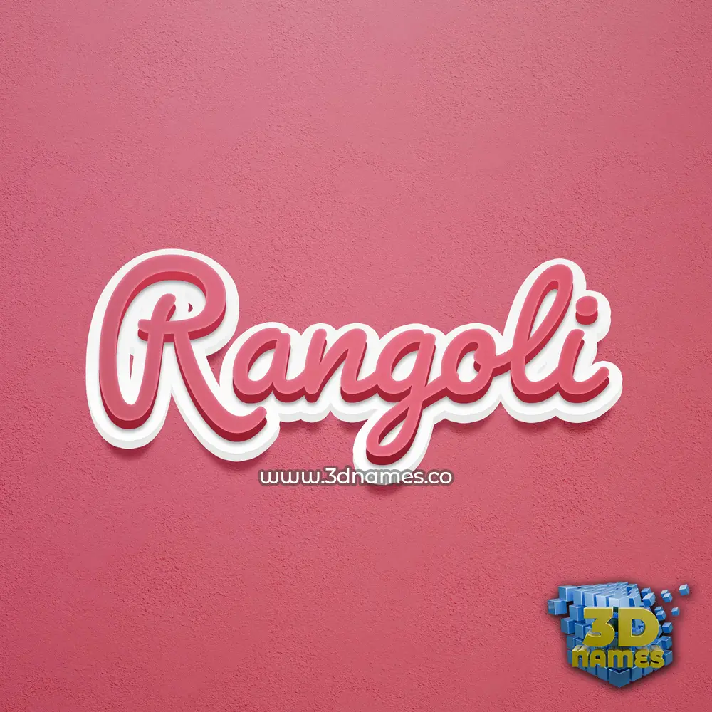 rangoli in Red Scribble style - 3D name wallpaper rangoli in Red Scribble style - 3D name wallpaper
