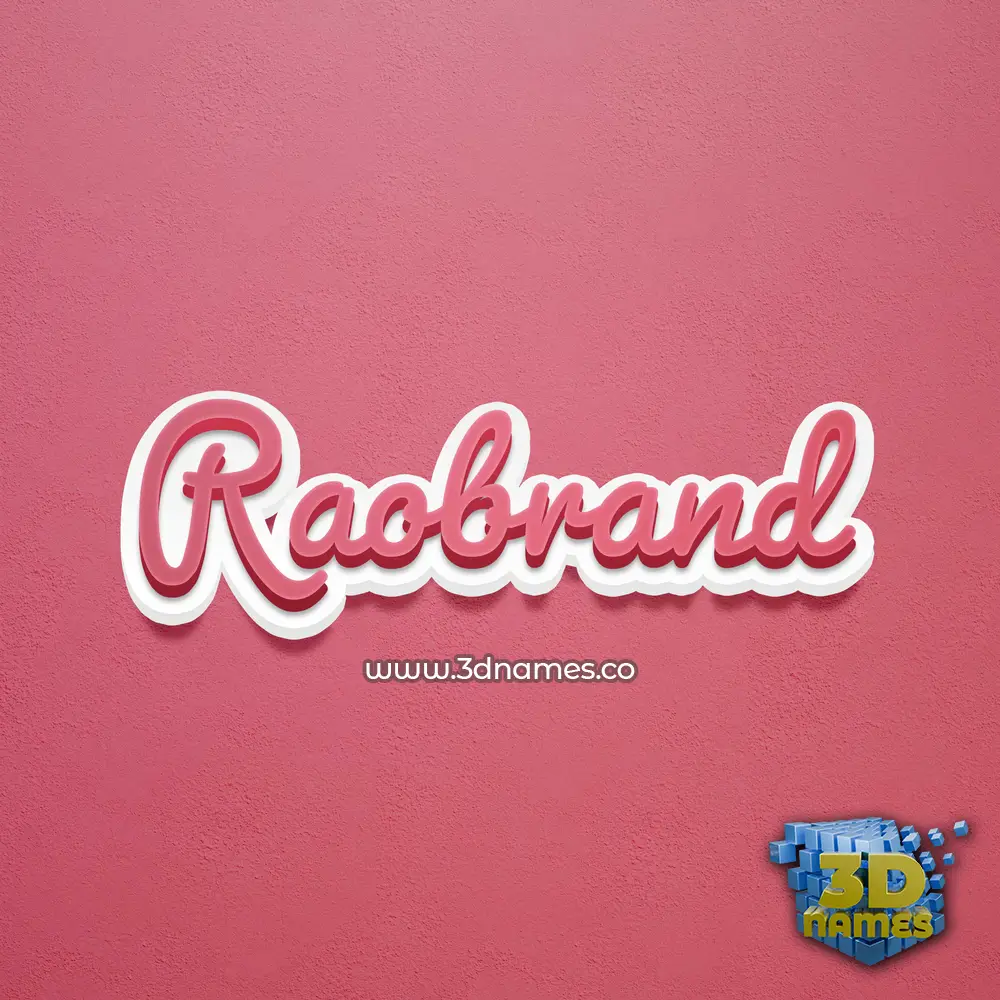 raobrand in Red Scribble style - 3D name wallpaper