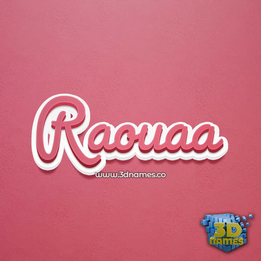 raouaa in Red Scribble style - 3D name wallpaper