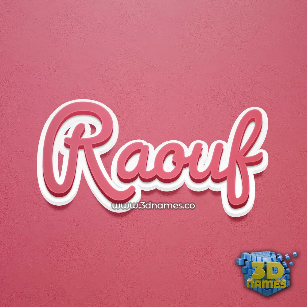 raouf in Red Scribble style - 3D name wallpaper raouf in Red Scribble style - 3D name wallpaper