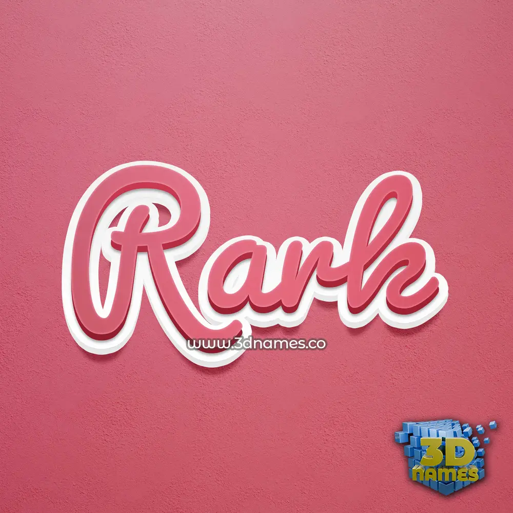 rark in Red Scribble style - 3D name wallpaper