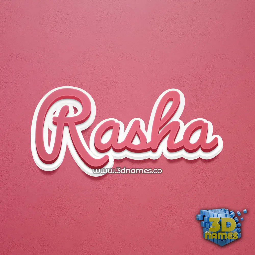 rasha in Red Scribble style - 3D name wallpaper