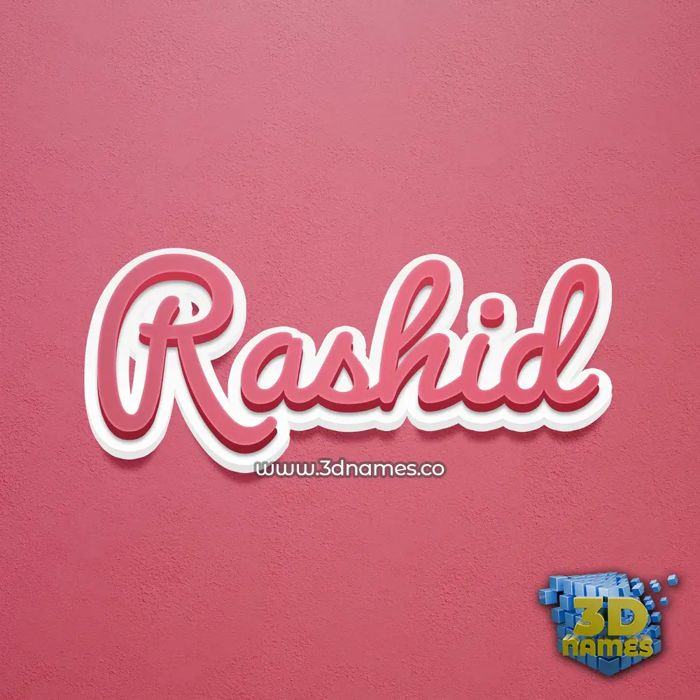rashid in Red Scribble style - 3D name wallpaper