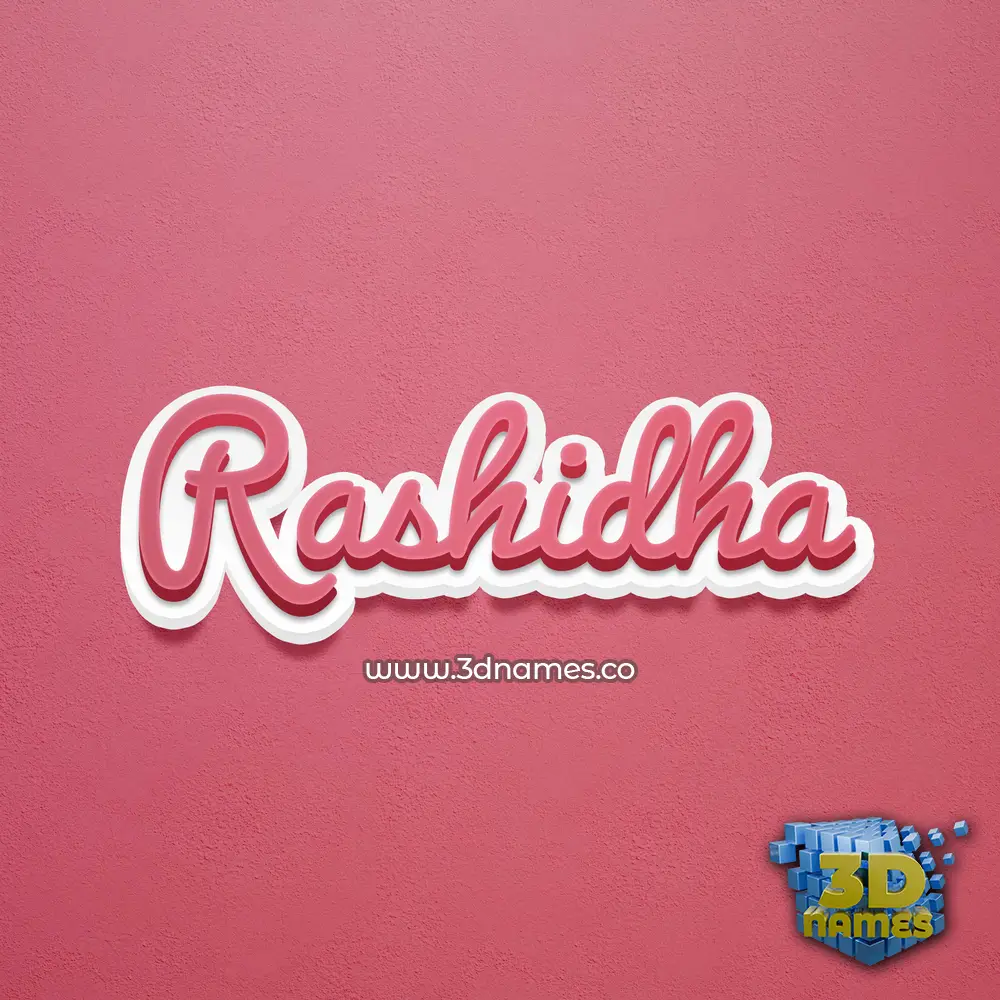 rashidha in Red Scribble style - 3D name wallpaper