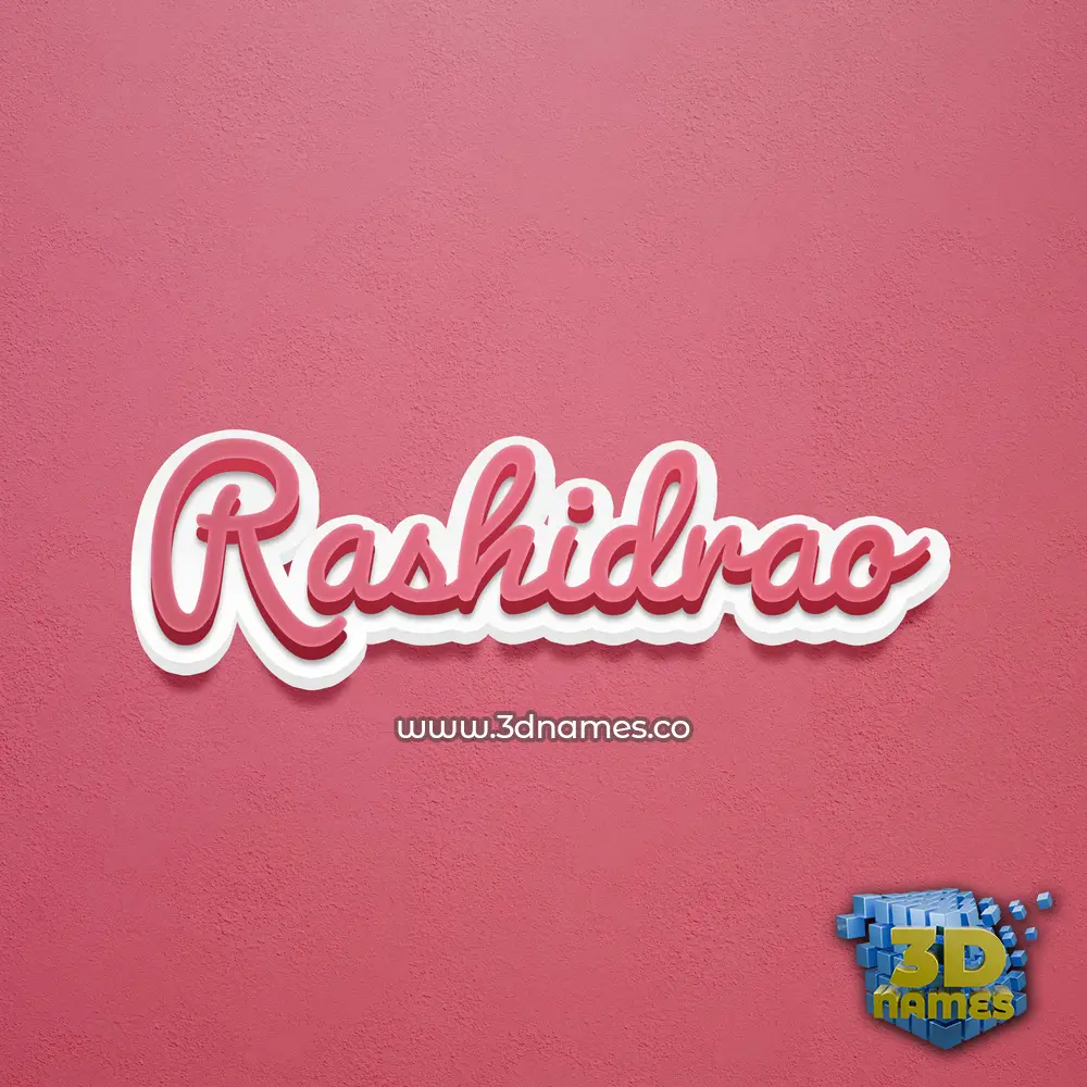 rashidrao in Red Scribble style - 3D name wallpaper