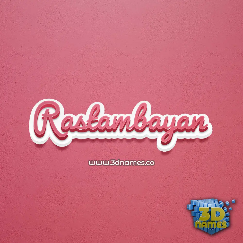 rastambayan in Red Scribble style - 3D name wallpaper