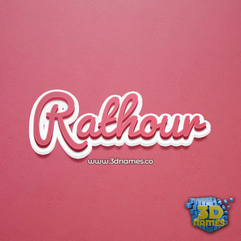 rathour in Red Scribble style - 3D name wallpaper
