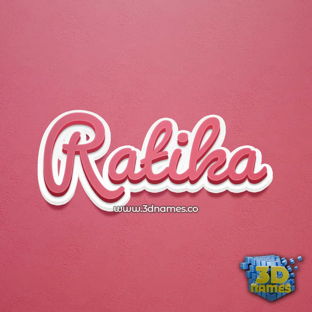 ratika in Red Scribble style - 3D name wallpaper