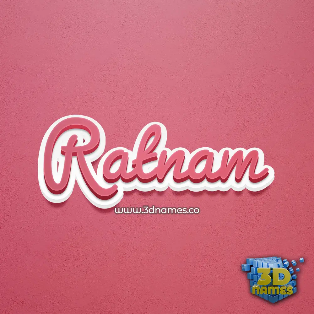 ratnam in Red Scribble style - 3D name wallpaper