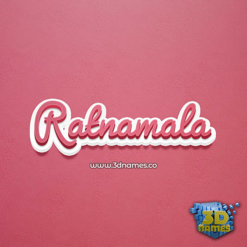 ratnamala in Red Scribble style - 3D name wallpaper