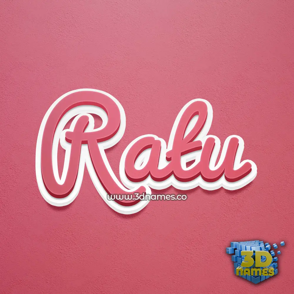 ratu in Red Scribble style - 3D name wallpaper