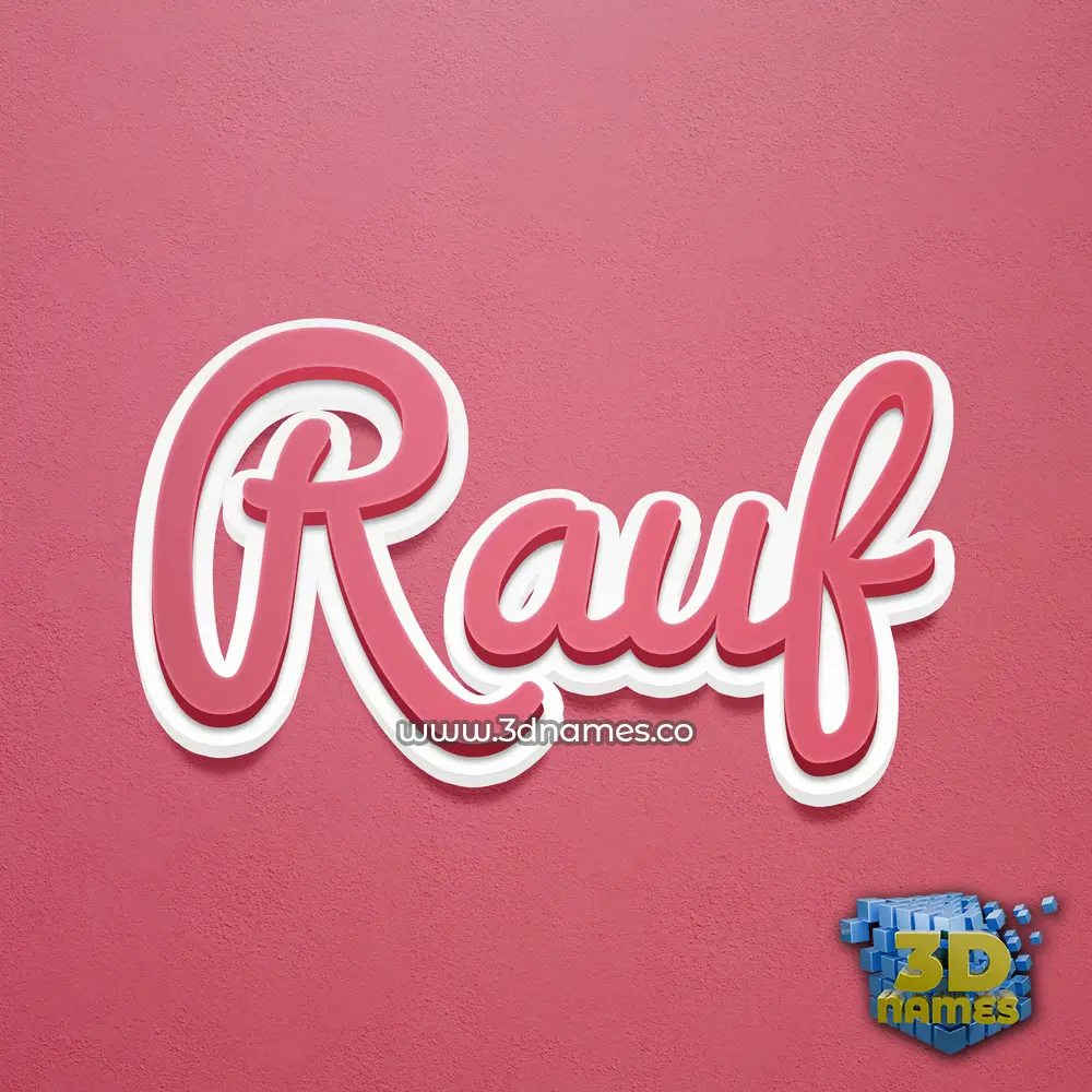 rauf in Red Scribble style - 3D name wallpaper rauf in Red Scribble style - 3D name wallpaper