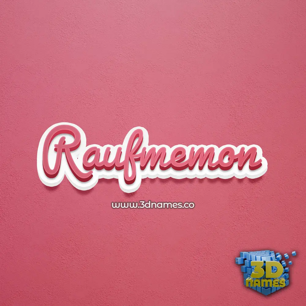 raufmemon in Red Scribble style - 3D name wallpaper