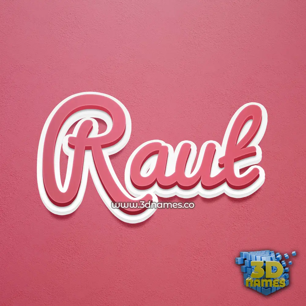 raut in Red Scribble style - 3D name wallpaper