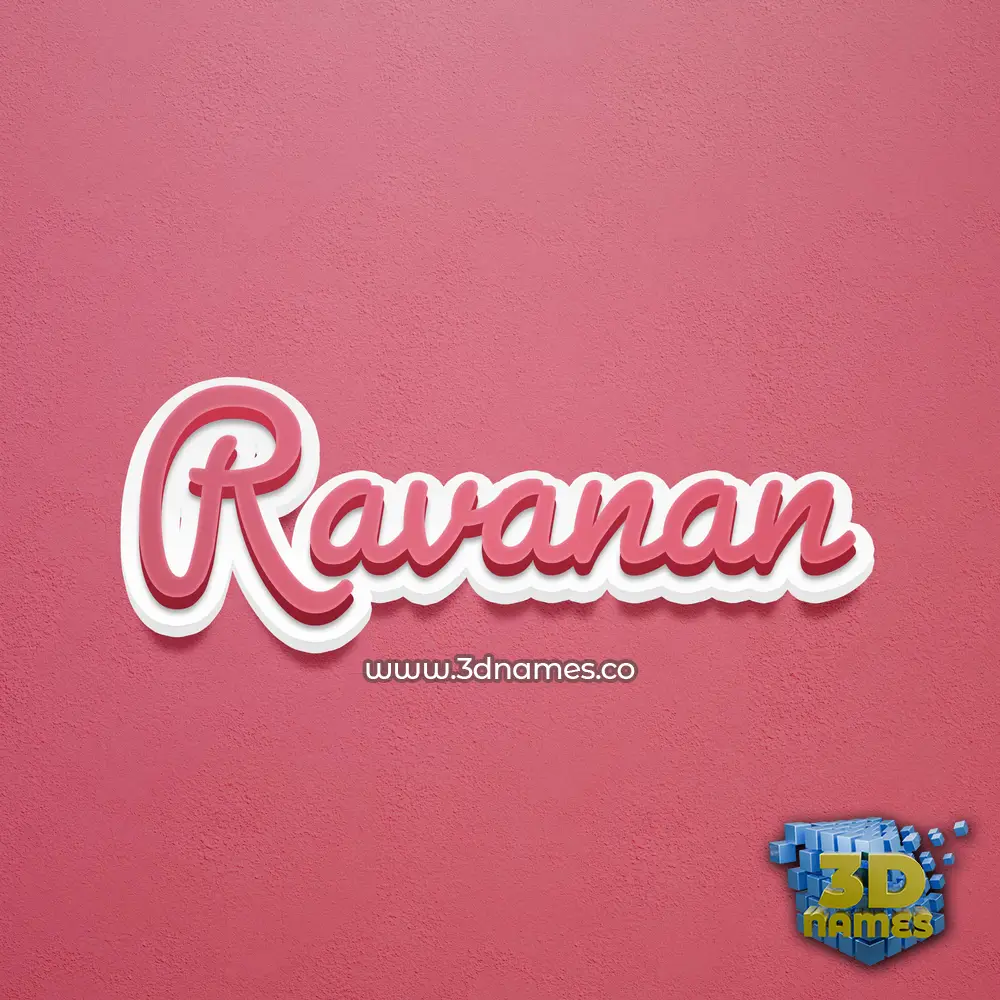 ravanan in Red Scribble style - 3D name wallpaper