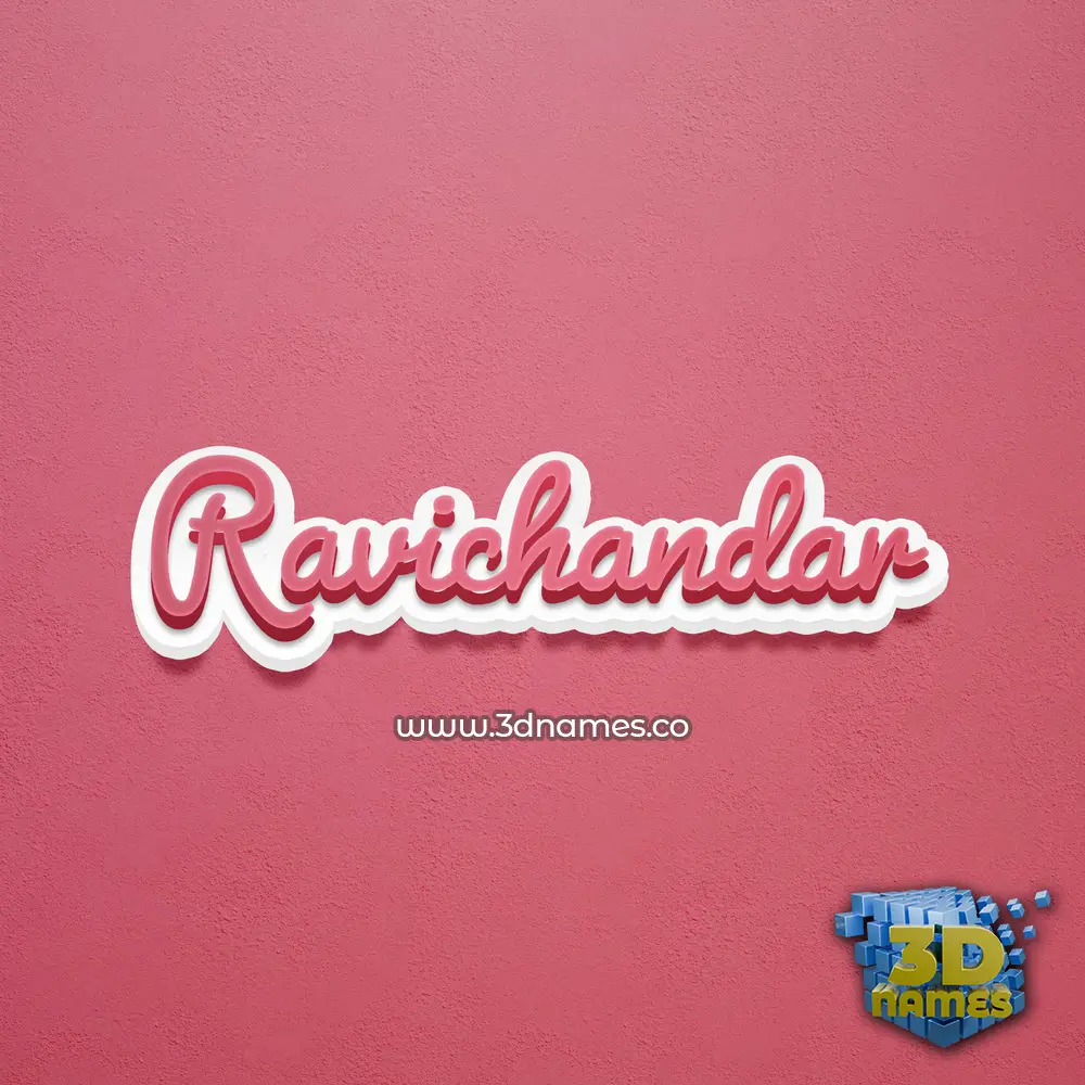 ravichandar in Red Scribble style - 3D name wallpaper