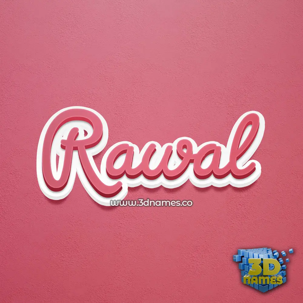 rawal in Red Scribble style - 3D name wallpaper