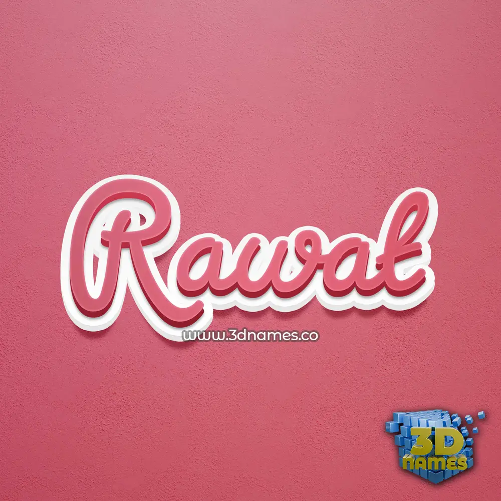 rawat in Red Scribble style - 3D name wallpaper