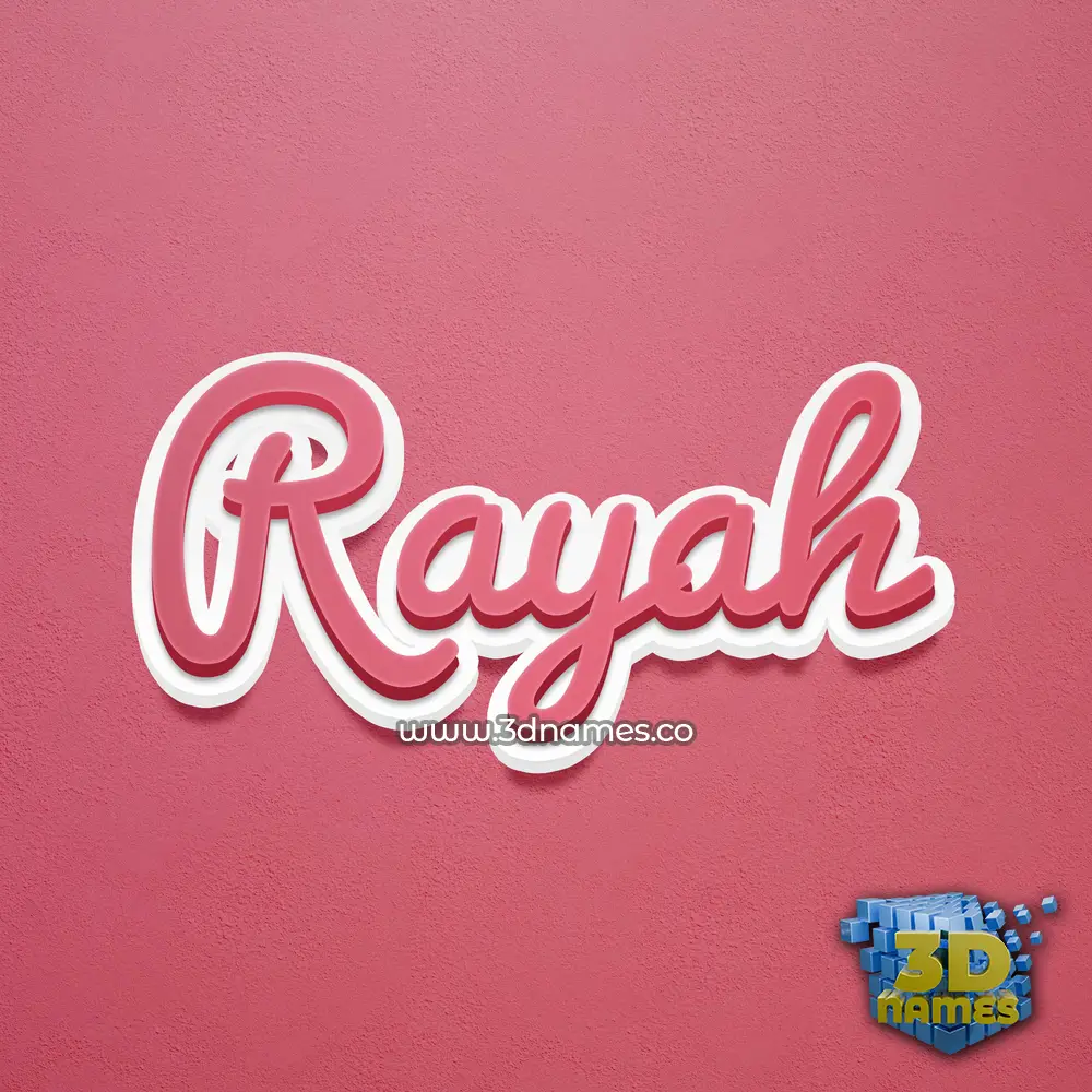 rayah in Red Scribble style - 3D name wallpaper