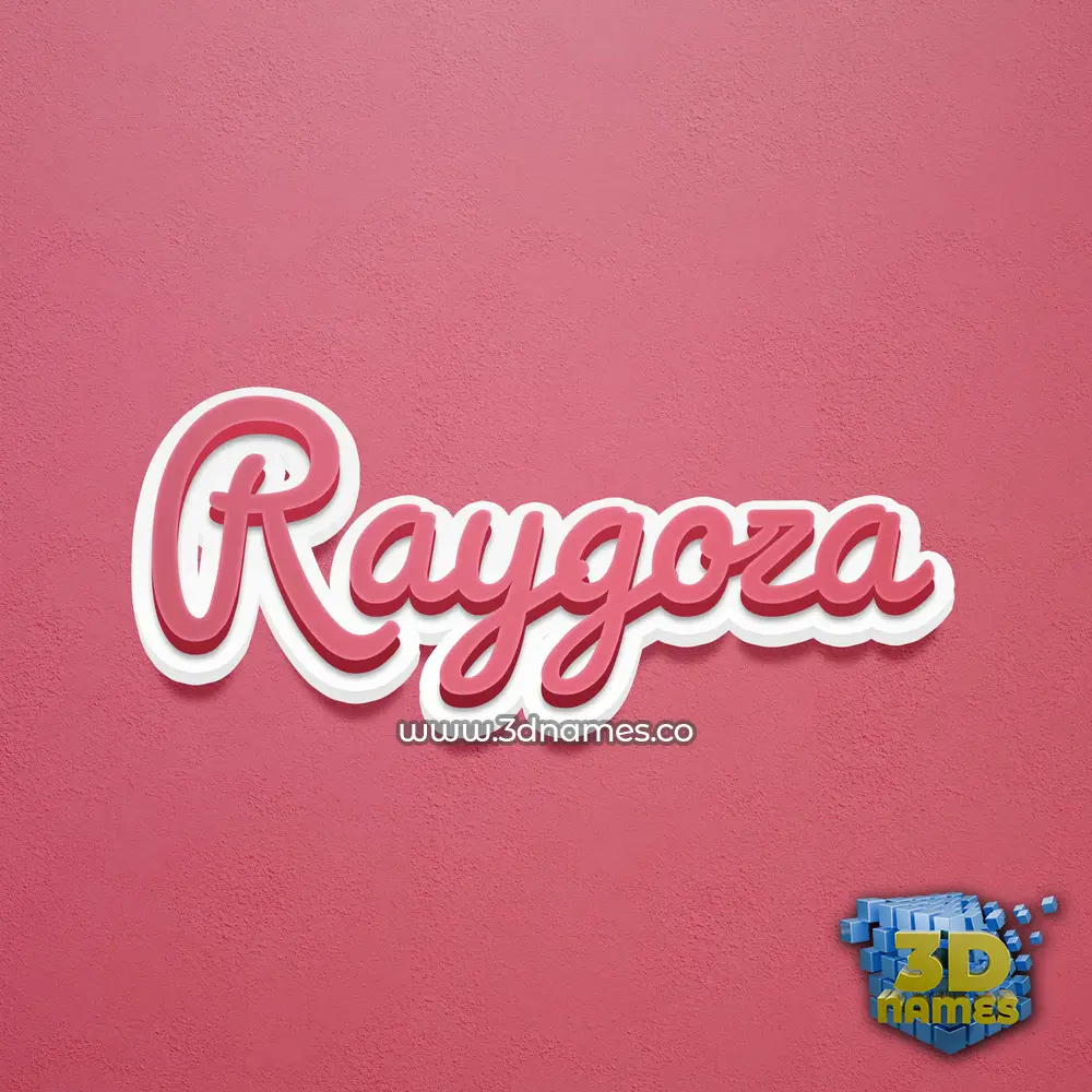 raygoza in Red Scribble style - 3D name wallpaper