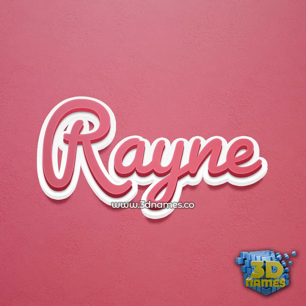 rayne in Red Scribble style - 3D name wallpaper