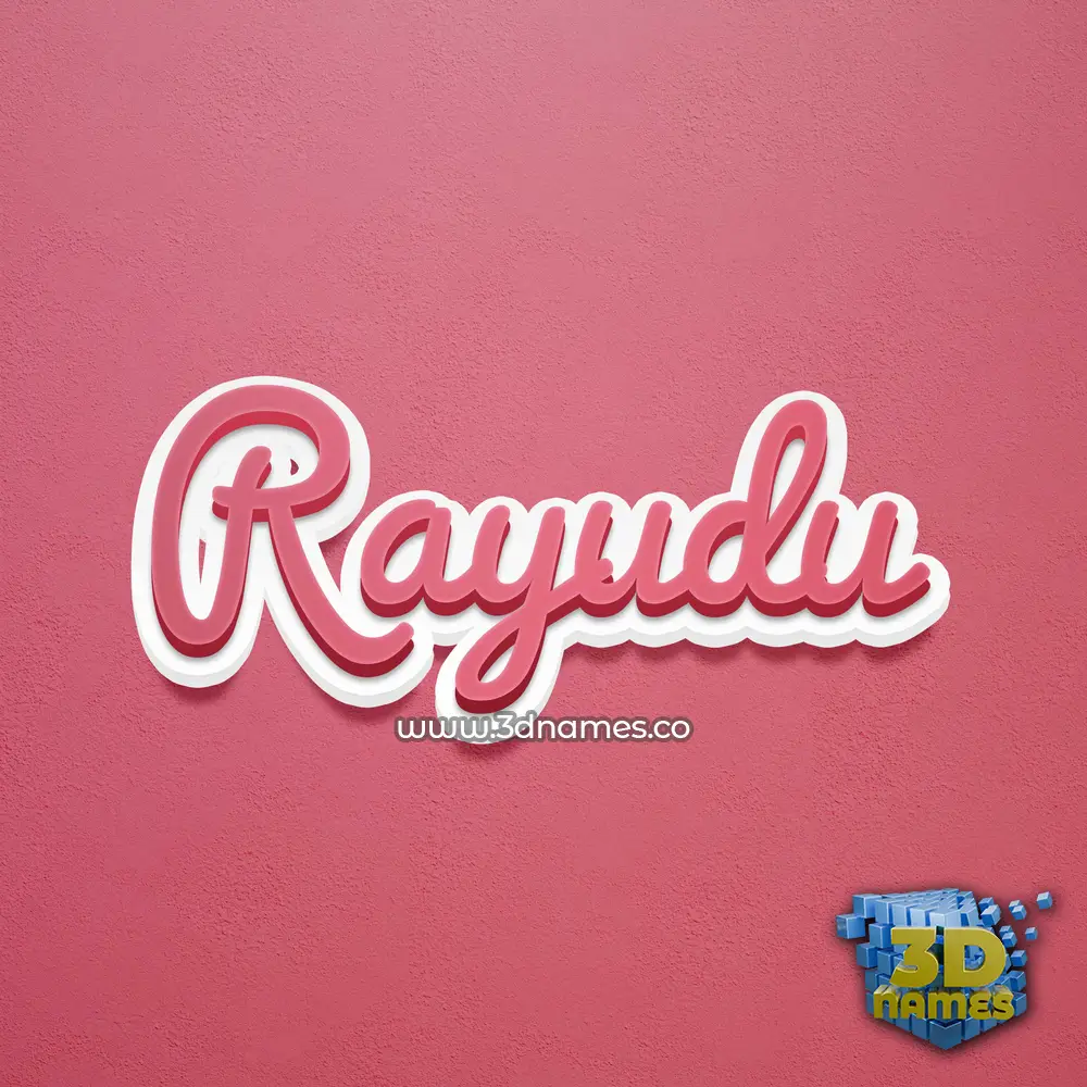 rayudu in Red Scribble style - 3D name wallpaper