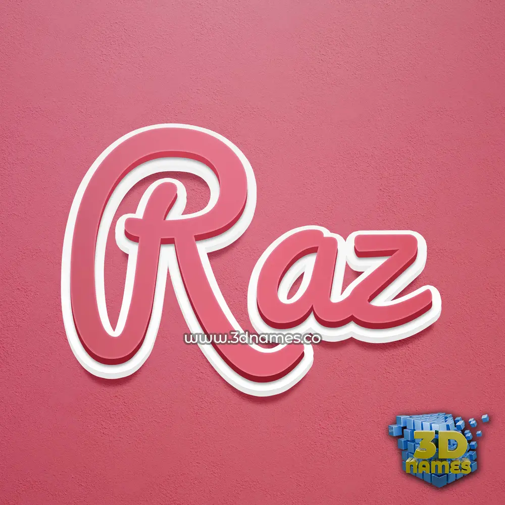 raz in Red Scribble style - 3D name wallpaper