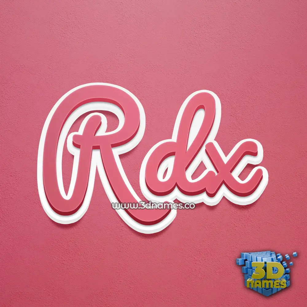 rdx in Red Scribble style - 3D name wallpaper