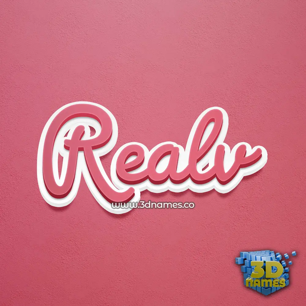 realv in Red Scribble style - 3D name wallpaper realv in Red Scribble style - 3D name wallpaper