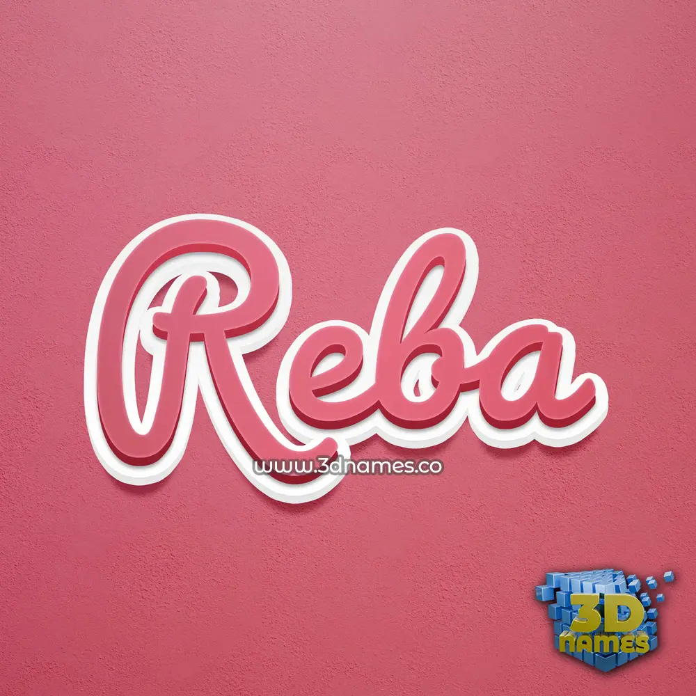 reba in Red Scribble style - 3D name wallpaper